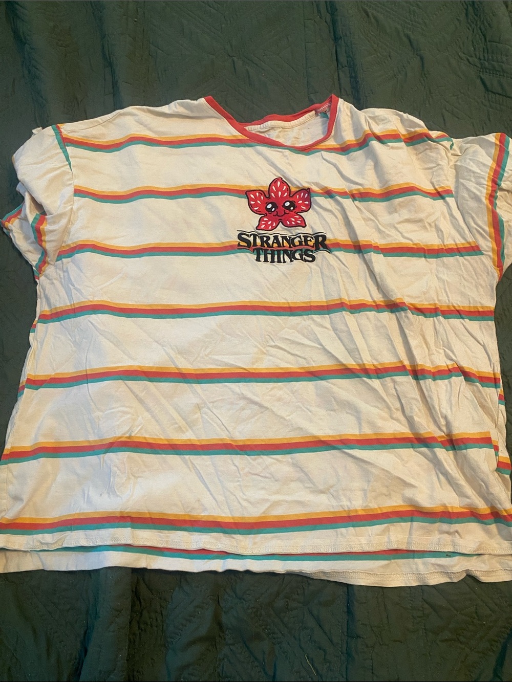 White Rainbow Stripe Kids Tee